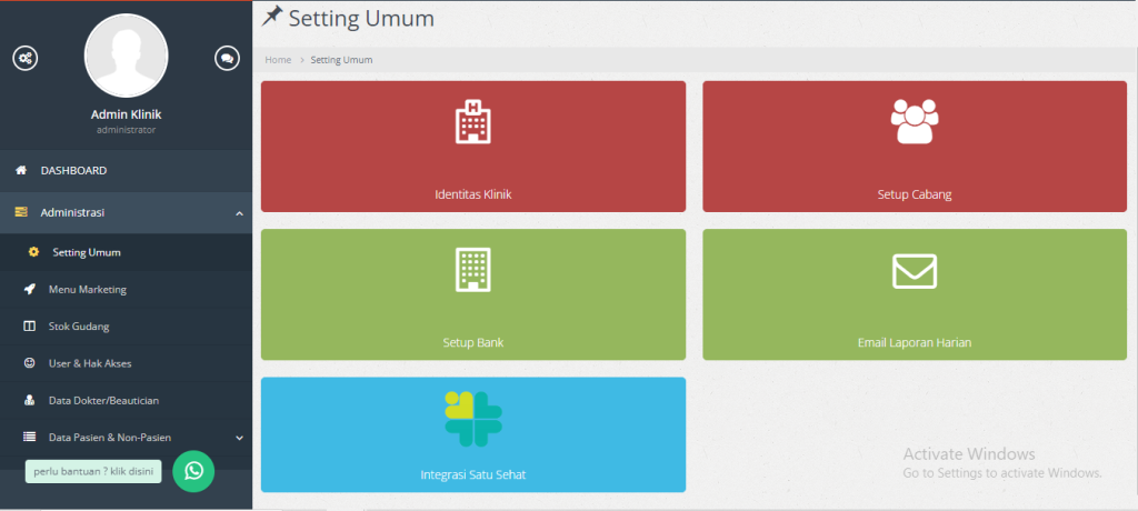 Tutorial Menu Setting Umum “Klinik Kecantikan” | Tutorial